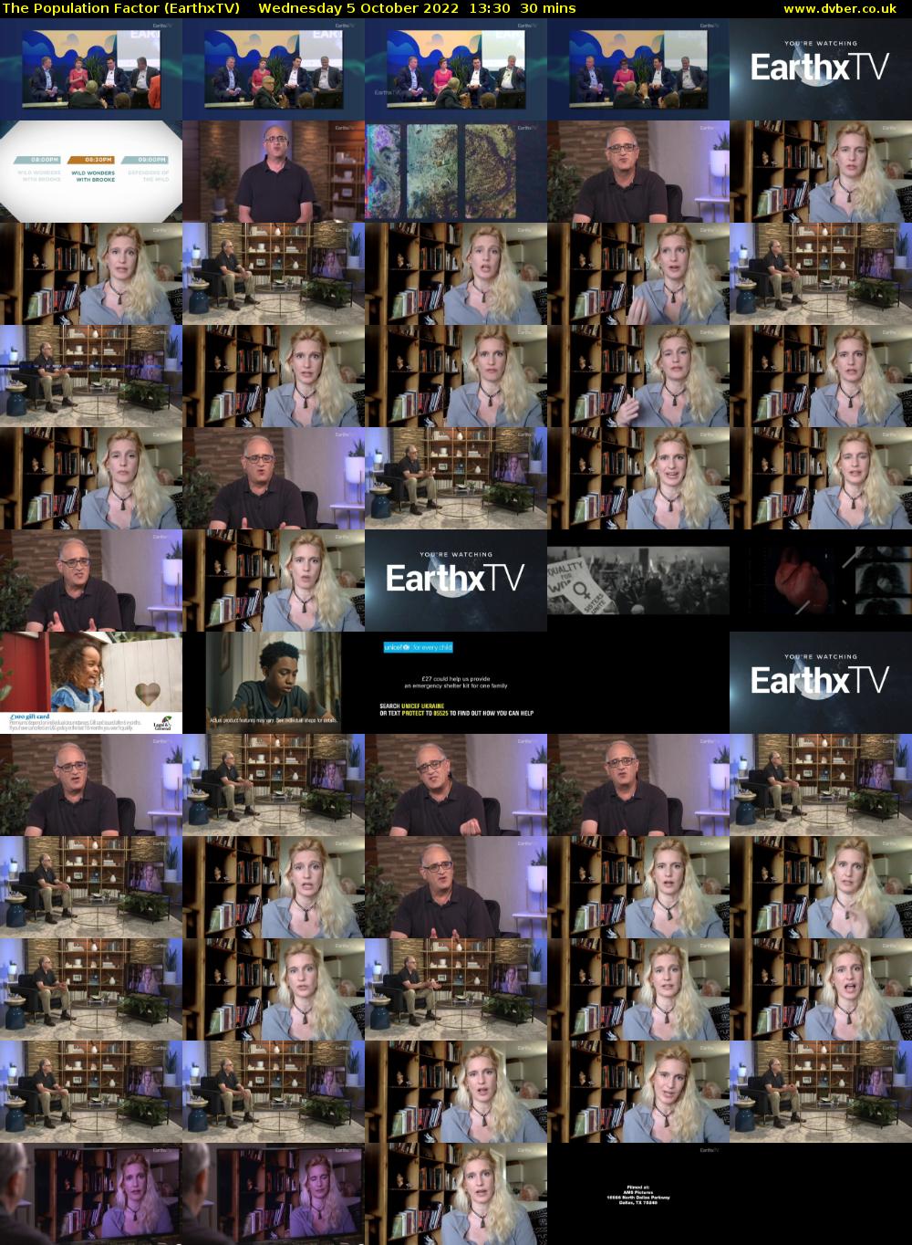 The Population Factor (EarthxTV) Wednesday 5 October 2022 13:30 - 14:00