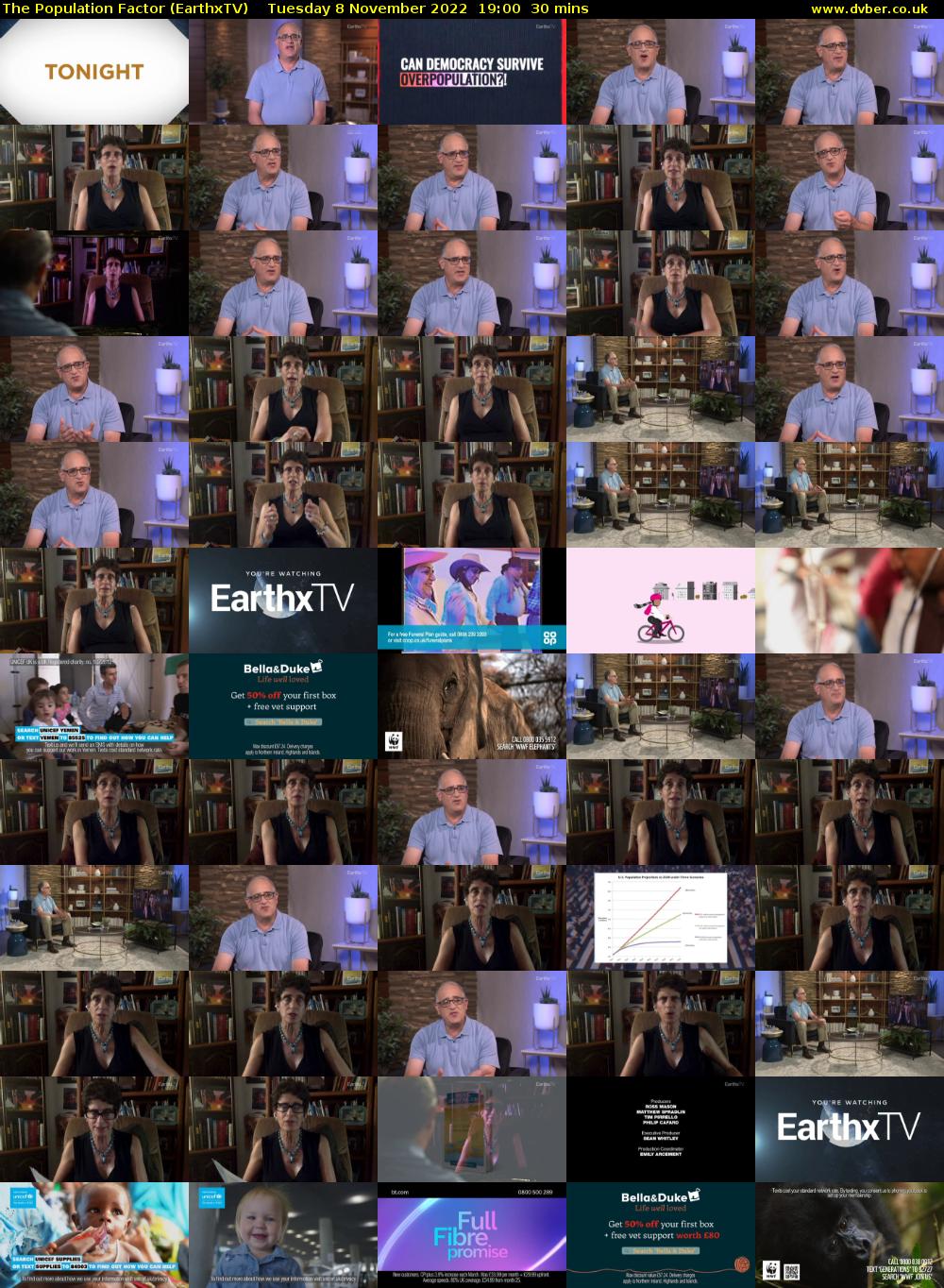 The Population Factor (EarthxTV) Tuesday 8 November 2022 19:00 - 19:30