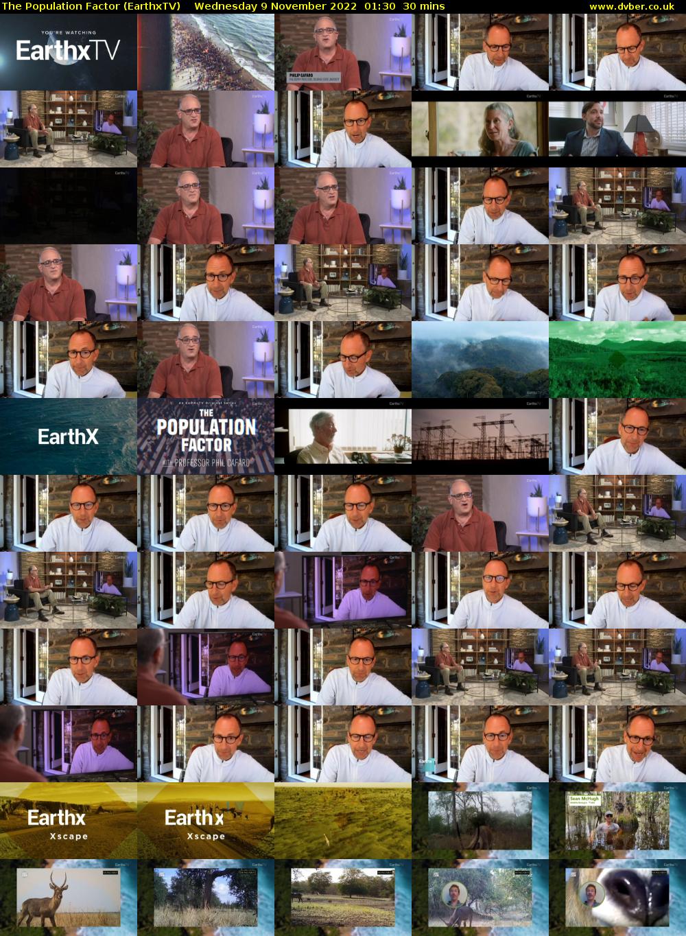 The Population Factor (EarthxTV) Wednesday 9 November 2022 01:30 - 02:00