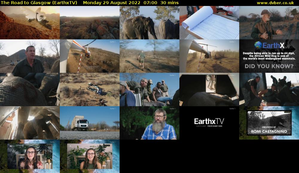 The Road to Glasgow (EarthxTV) Monday 29 August 2022 07:00 - 07:30