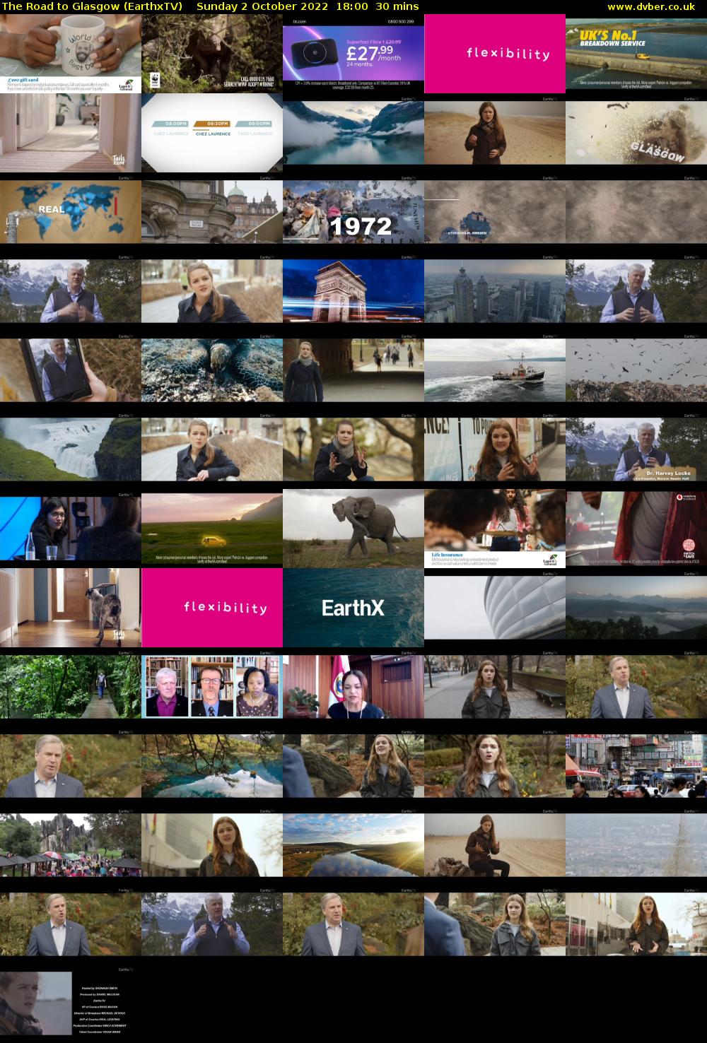 The Road to Glasgow (EarthxTV) Sunday 2 October 2022 18:00 - 18:30