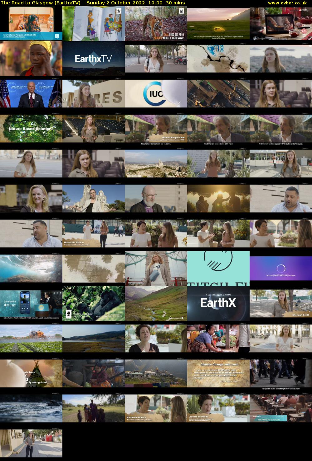 The Road to Glasgow (EarthxTV) Sunday 2 October 2022 19:00 - 19:30