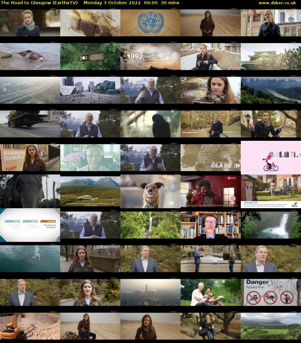 The Road to Glasgow (EarthxTV) Monday 3 October 2022 00:00 - 00:30