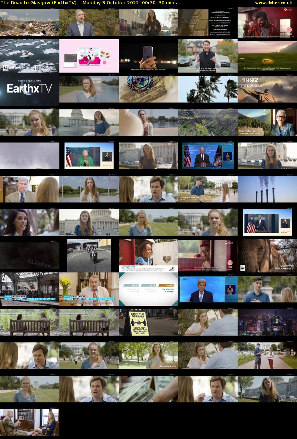 The Road to Glasgow (EarthxTV) Monday 3 October 2022 00:30 - 01:00