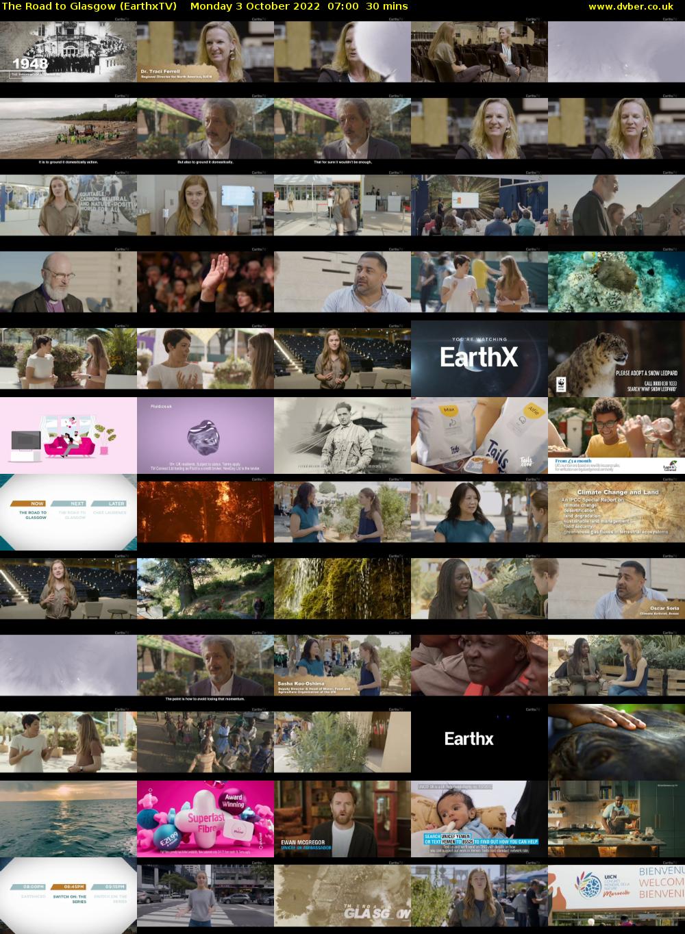The Road to Glasgow (EarthxTV) Monday 3 October 2022 07:00 - 07:30