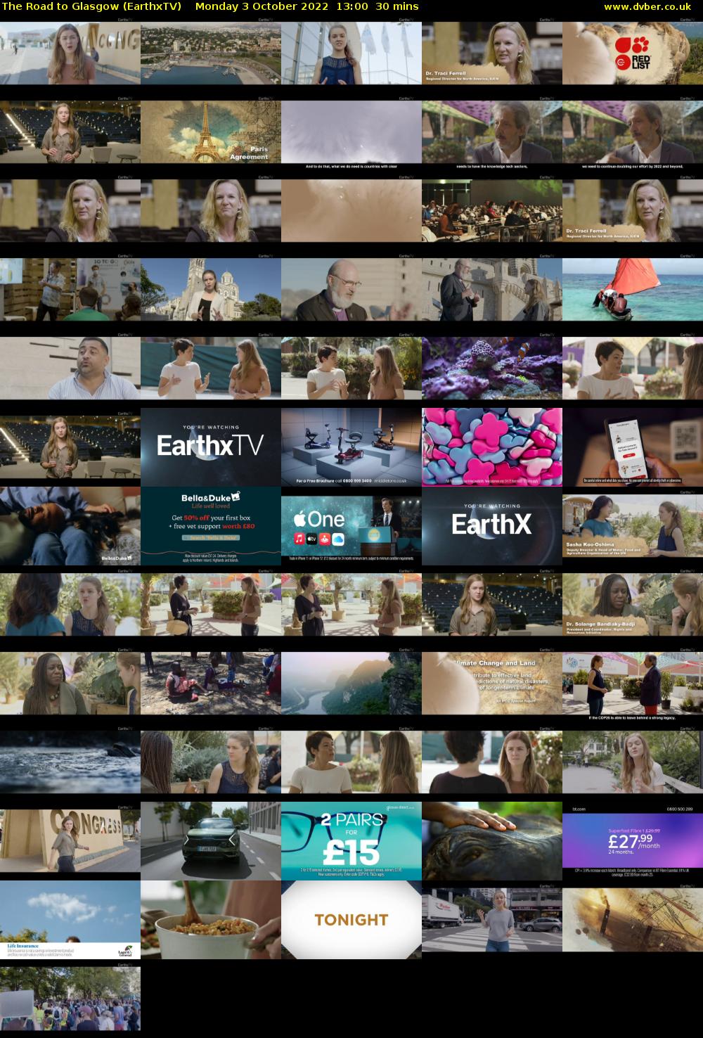 The Road to Glasgow (EarthxTV) Monday 3 October 2022 13:00 - 13:30