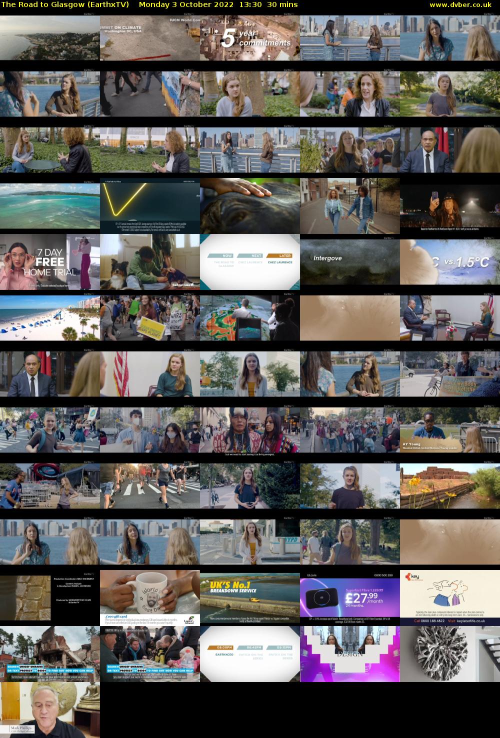 The Road to Glasgow (EarthxTV) Monday 3 October 2022 13:30 - 14:00