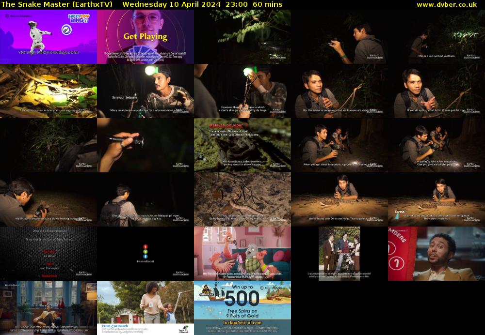 The Snake Master (EarthxTV) Wednesday 10 April 2024 23:00 - 00:00