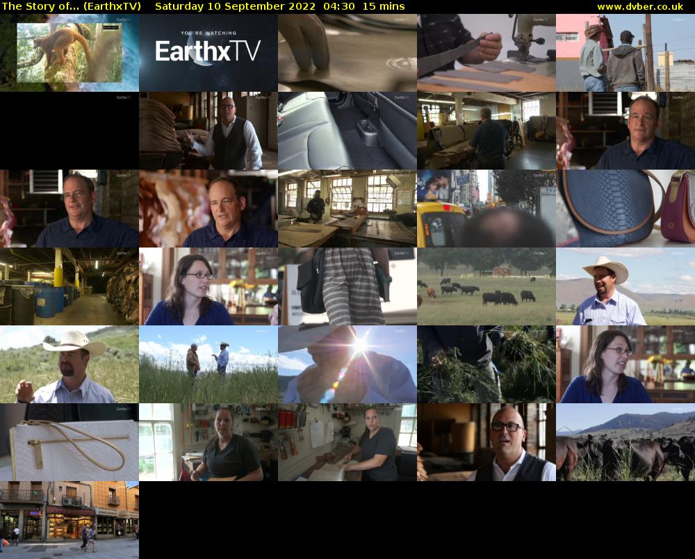 The Story of... (EarthxTV) Saturday 10 September 2022 04:30 - 04:45