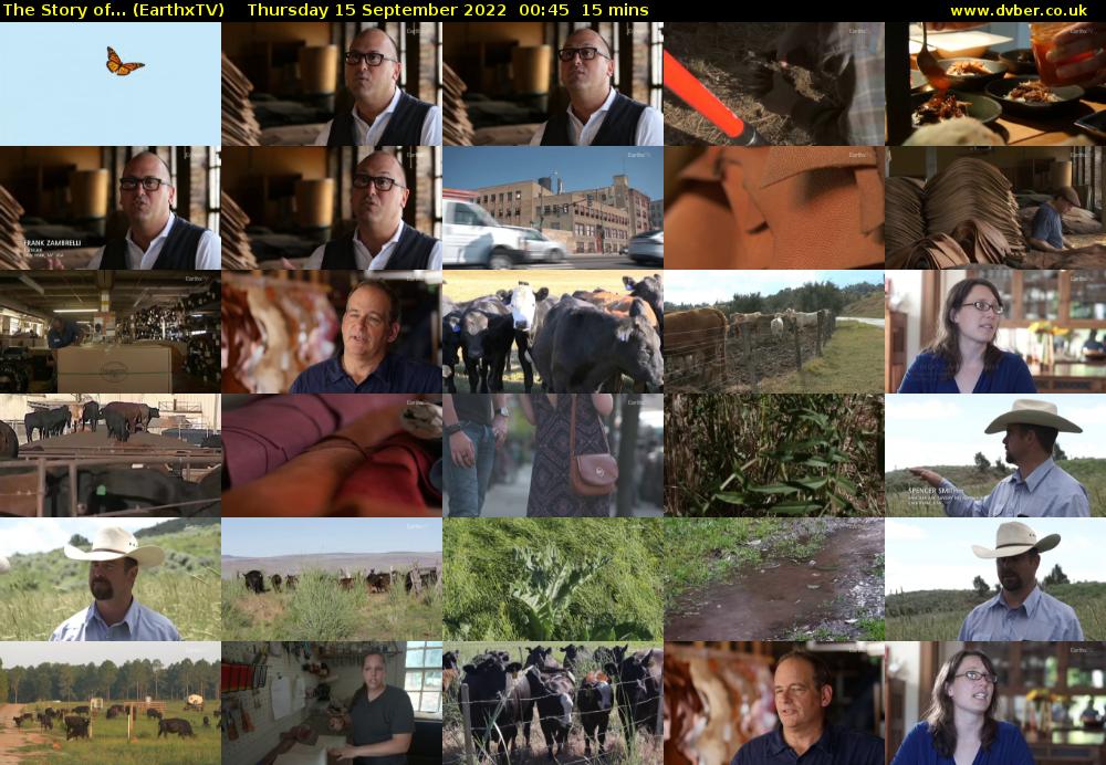 The Story of... (EarthxTV) Thursday 15 September 2022 00:45 - 01:00