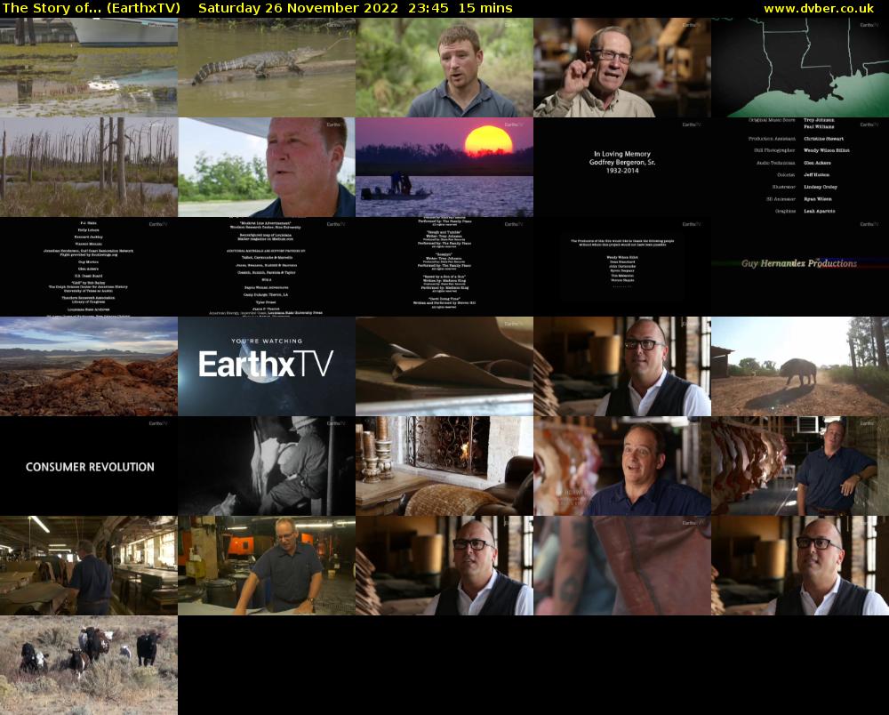 The Story of... (EarthxTV) Saturday 26 November 2022 23:45 - 00:00