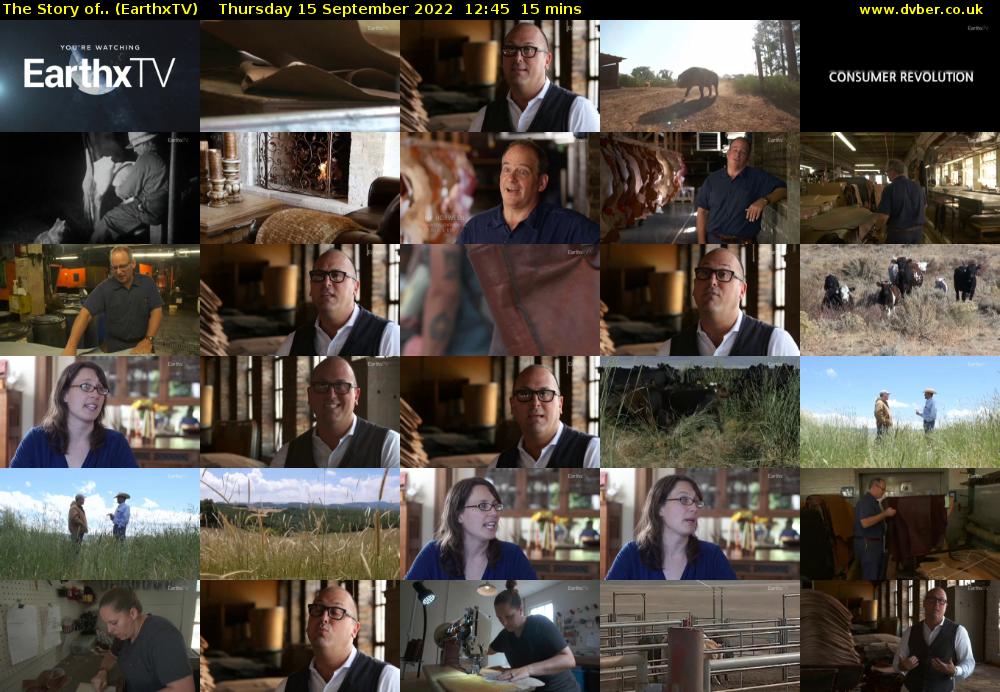 The Story of.. (EarthxTV) Thursday 15 September 2022 12:45 - 13:00