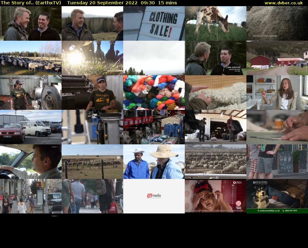 The Story of.. (EarthxTV) Tuesday 20 September 2022 09:30 - 09:45