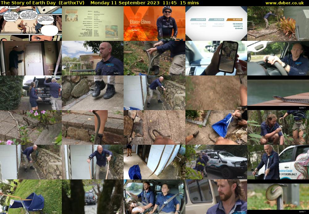 The Story of Earth Day  (EarthxTV) Monday 11 September 2023 11:45 - 12:00