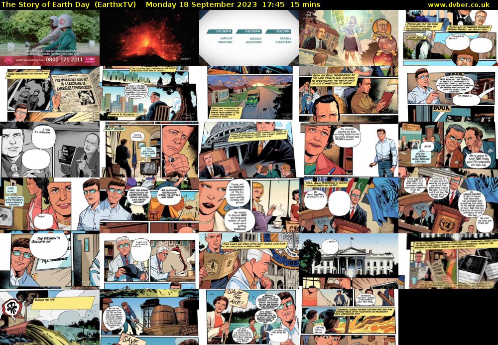 The Story of Earth Day  (EarthxTV) Monday 18 September 2023 17:45 - 18:00
