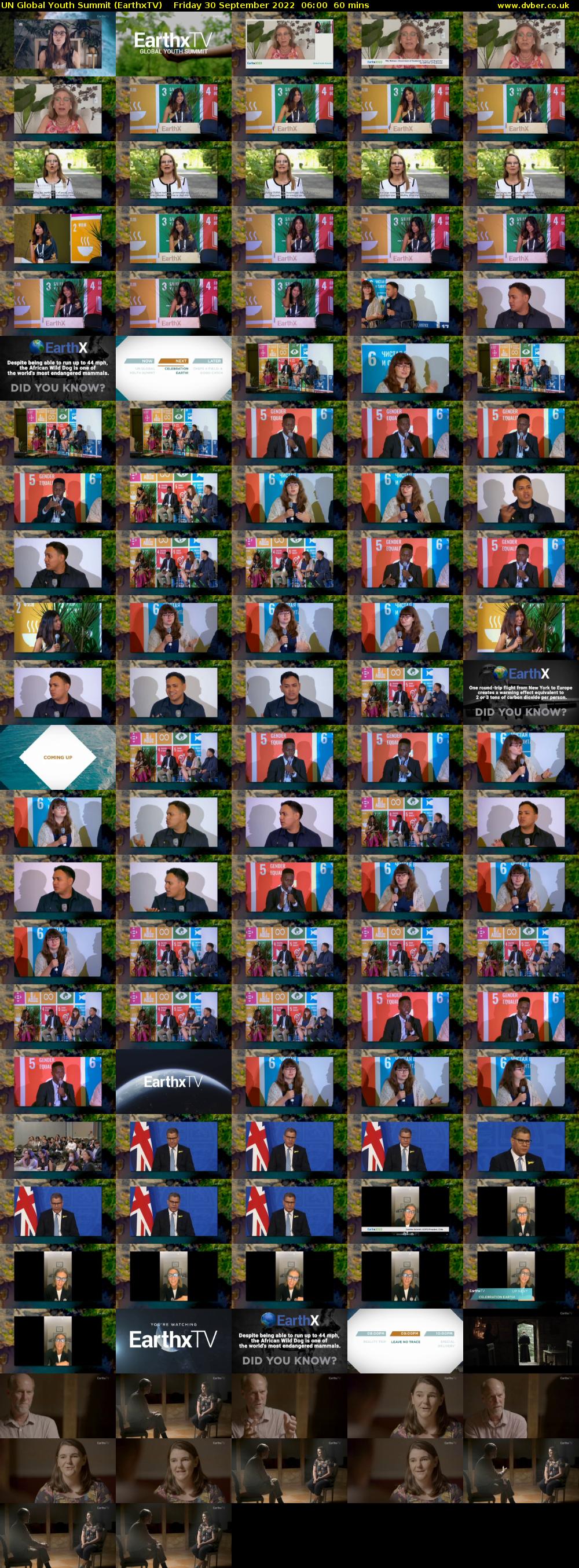 UN Global Youth Summit (EarthxTV) Friday 30 September 2022 06:00 - 07:00