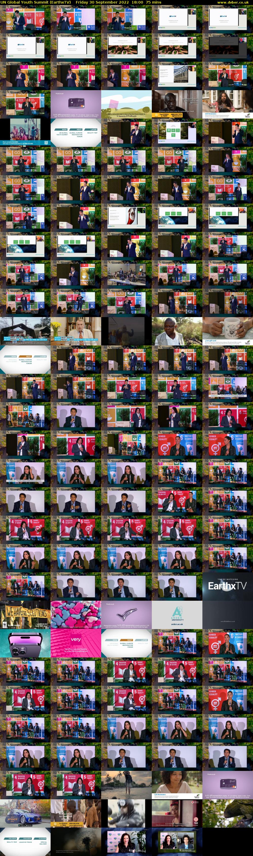 UN Global Youth Summit (EarthxTV) Friday 30 September 2022 18:00 - 19:15