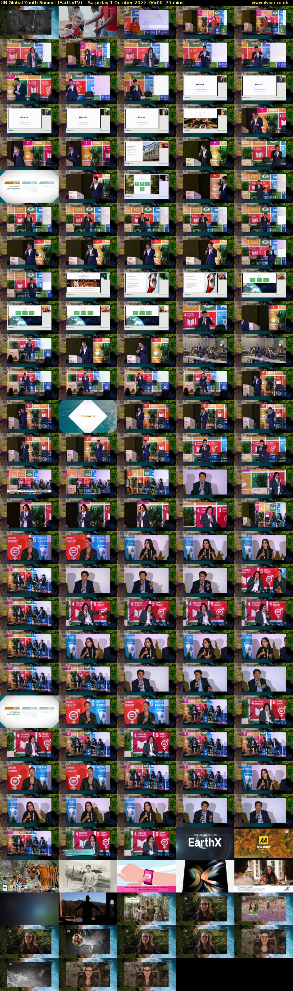 UN Global Youth Summit (EarthxTV) Saturday 1 October 2022 06:00 - 07:15
