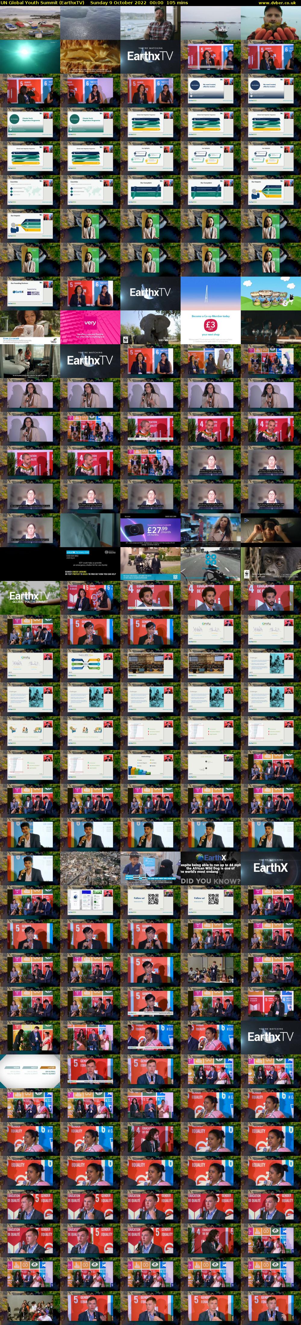 UN Global Youth Summit (EarthxTV) Sunday 9 October 2022 00:00 - 01:45