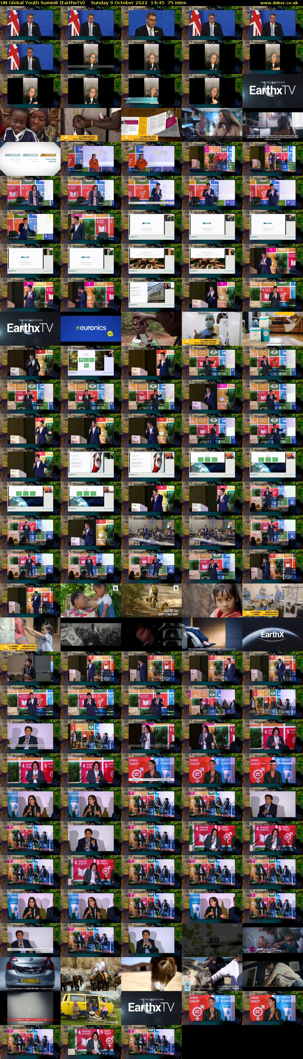 UN Global Youth Summit (EarthxTV) Sunday 9 October 2022 14:45 - 16:00