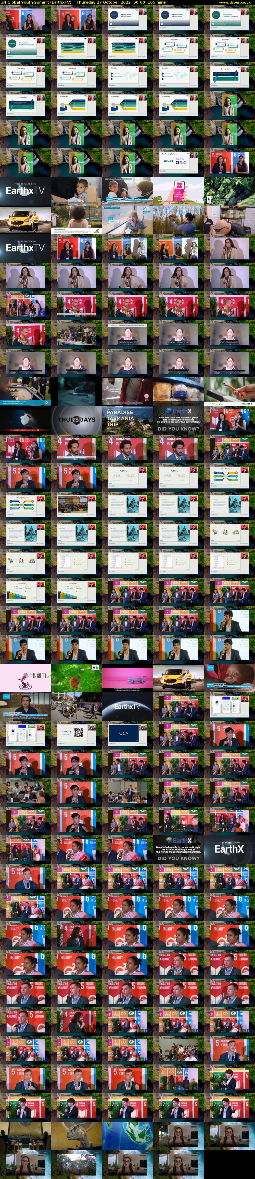 UN Global Youth Summit (EarthxTV) Thursday 27 October 2022 00:00 - 01:45