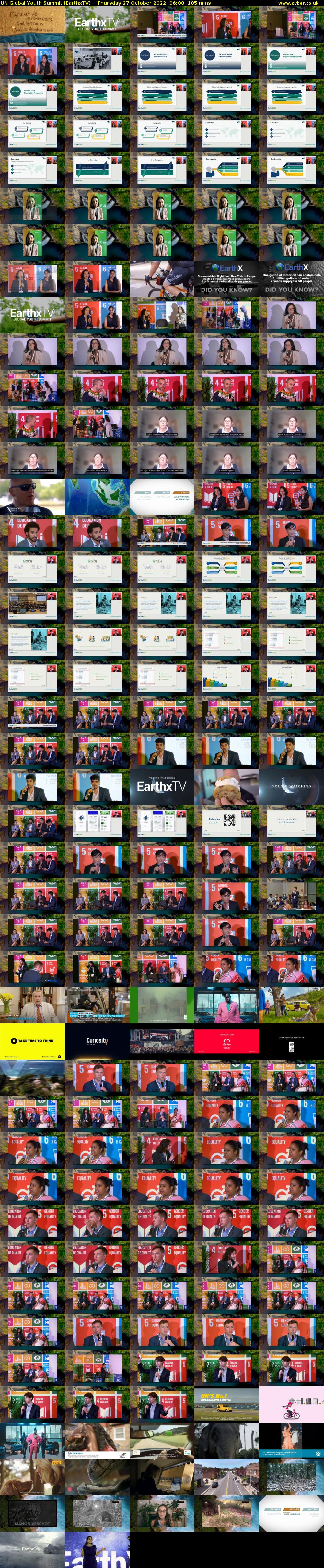 UN Global Youth Summit (EarthxTV) Thursday 27 October 2022 06:00 - 07:45