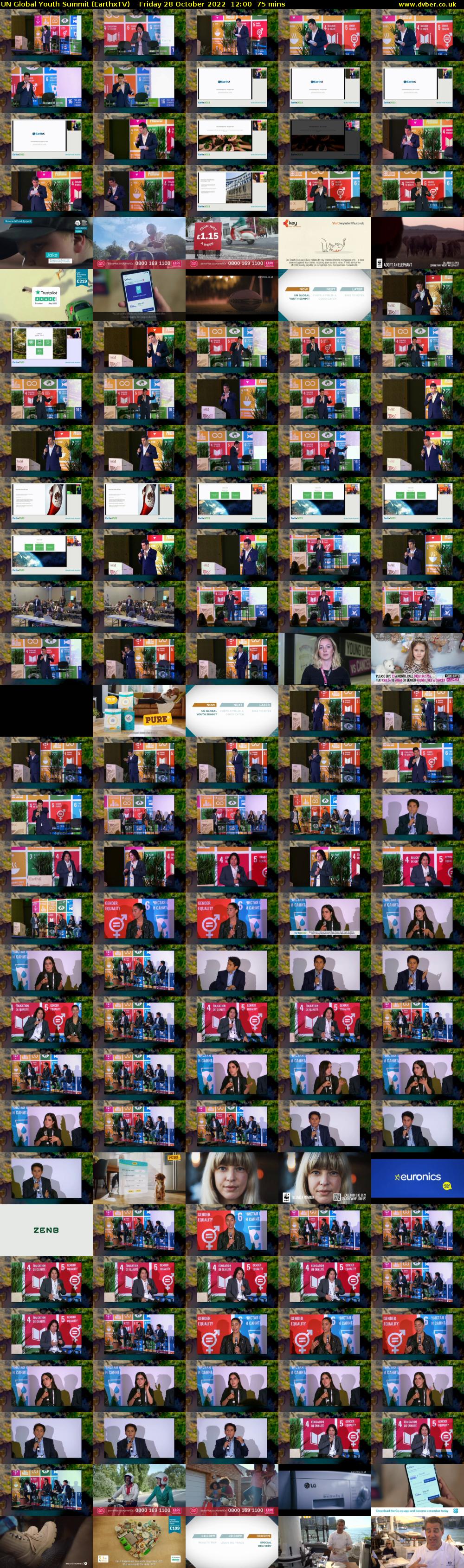 UN Global Youth Summit (EarthxTV) Friday 28 October 2022 12:00 - 13:15