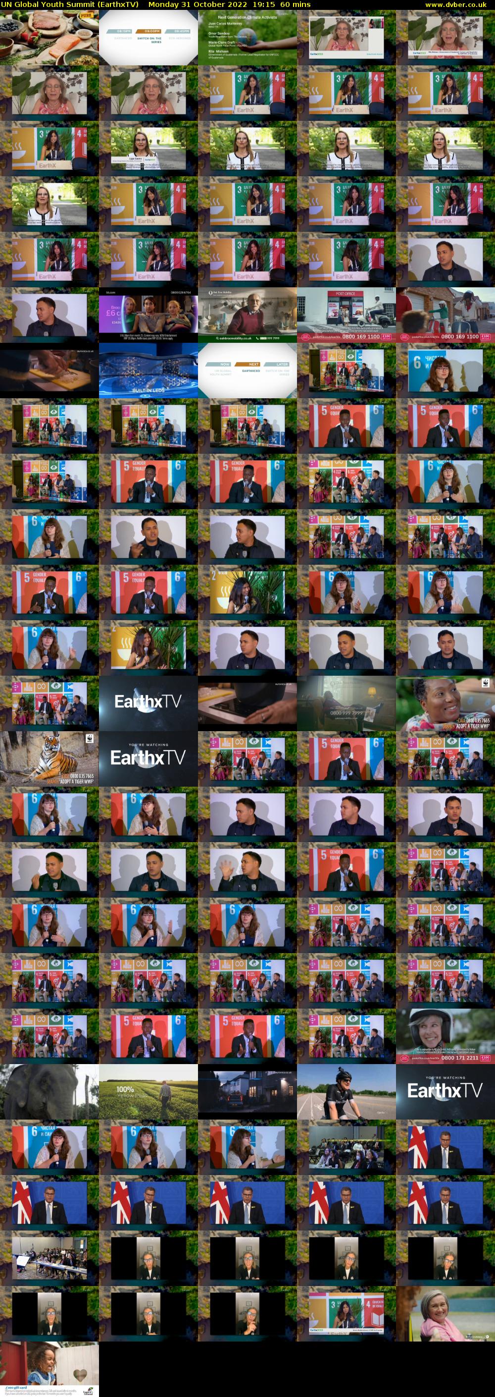 UN Global Youth Summit (EarthxTV) Monday 31 October 2022 19:15 - 20:15