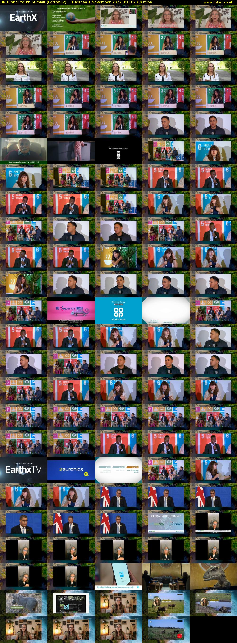 UN Global Youth Summit (EarthxTV) Tuesday 1 November 2022 01:15 - 02:15