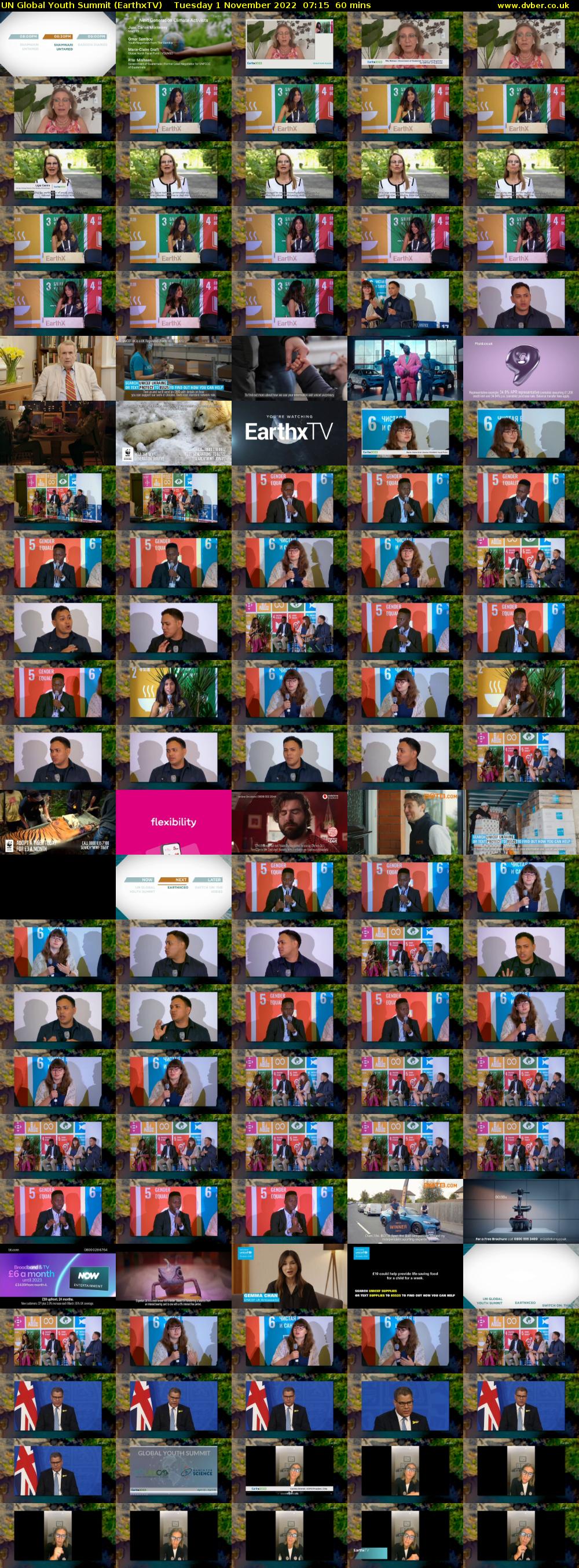 UN Global Youth Summit (EarthxTV) Tuesday 1 November 2022 07:15 - 08:15