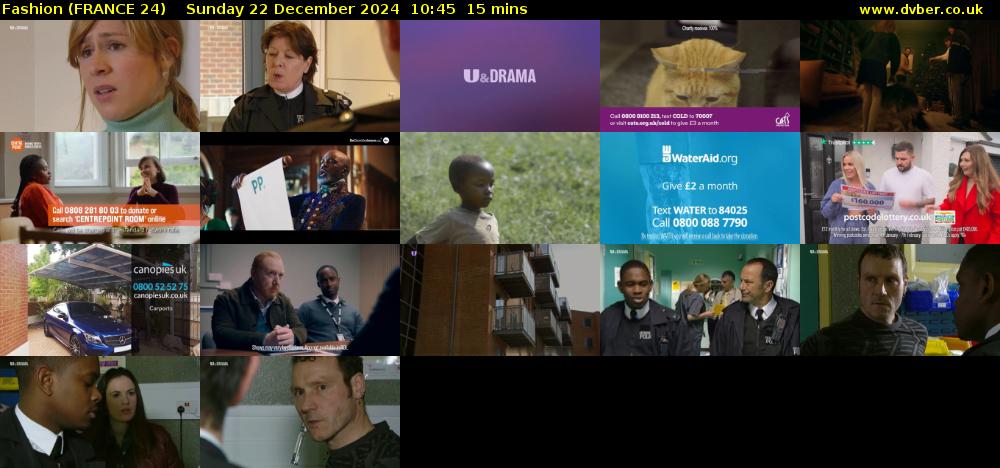 Fashion (FRANCE 24) Sunday 22 December 2024 10:45 - 11:00