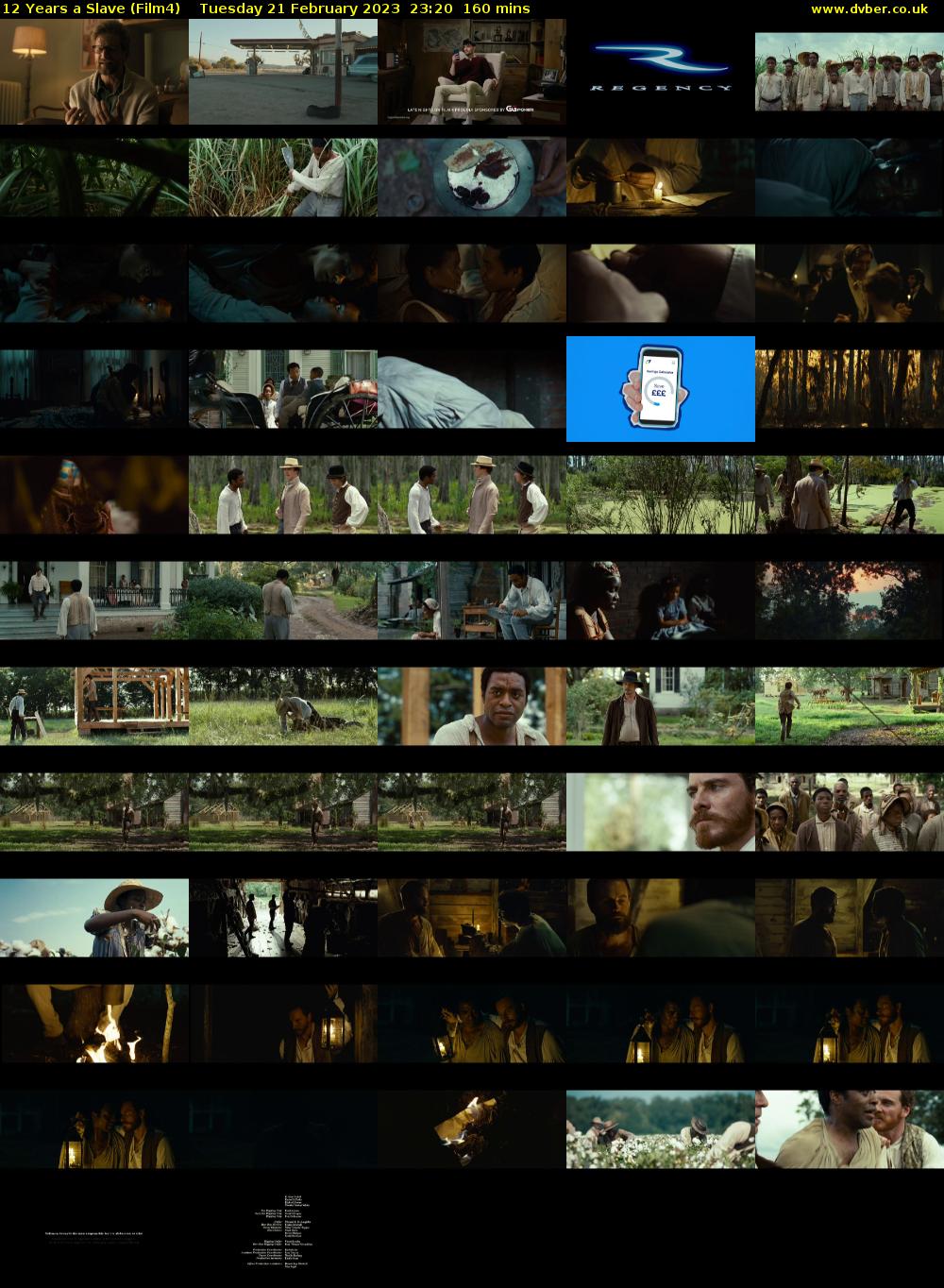 12 Years a Slave (Film4) Tuesday 21 February 2023 23:20 - 02:00