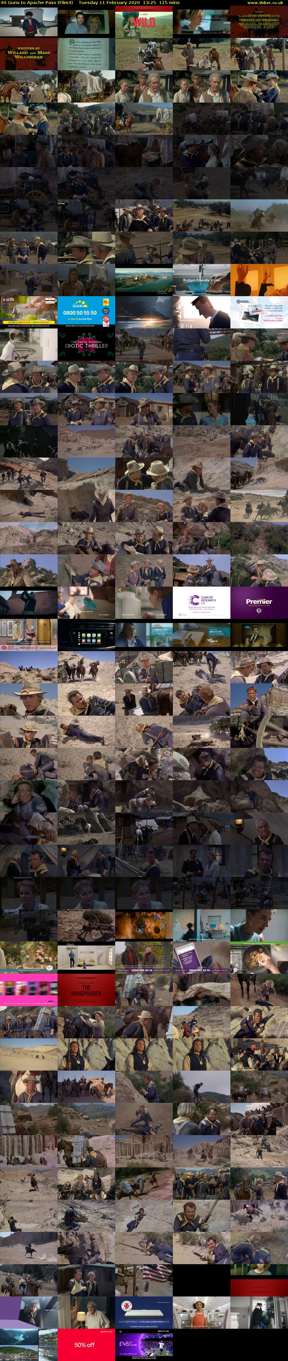40 Guns to Apache Pass (Film4) Tuesday 11 February 2020 13:25 - 15:20