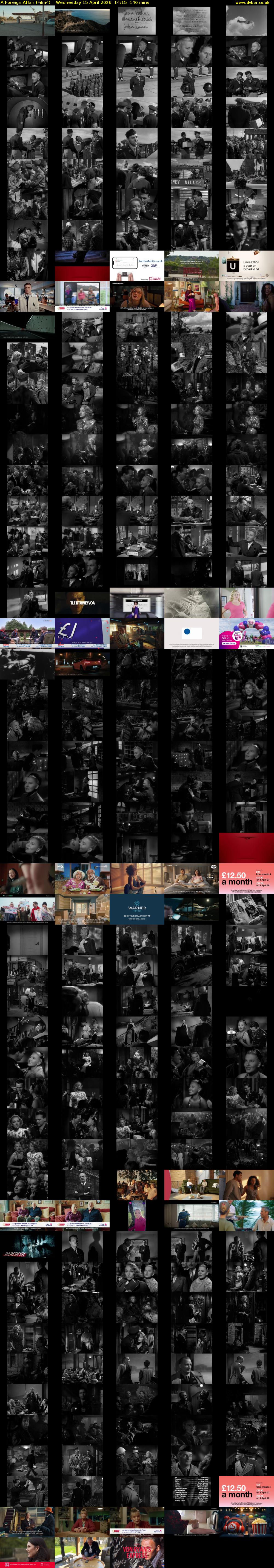 A Foreign Affair (Film4) Wednesday 15 April 2026 14:15 - 16:35