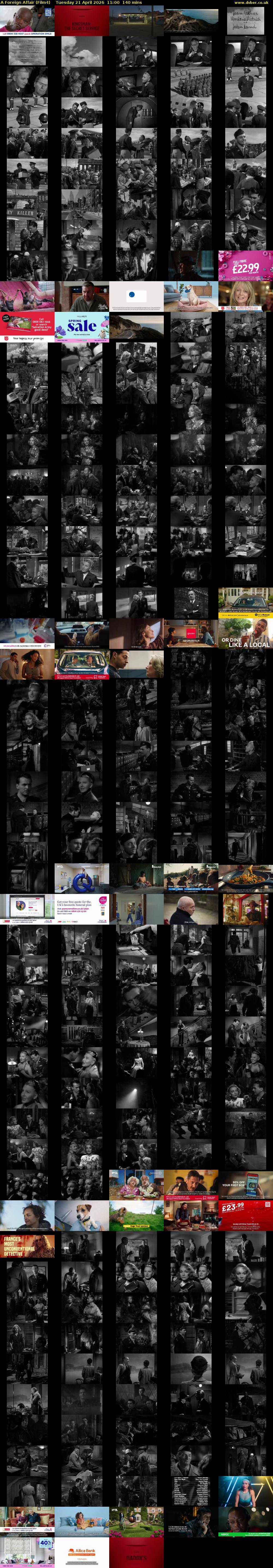 A Foreign Affair (Film4) Tuesday 21 April 2026 11:00 - 13:20