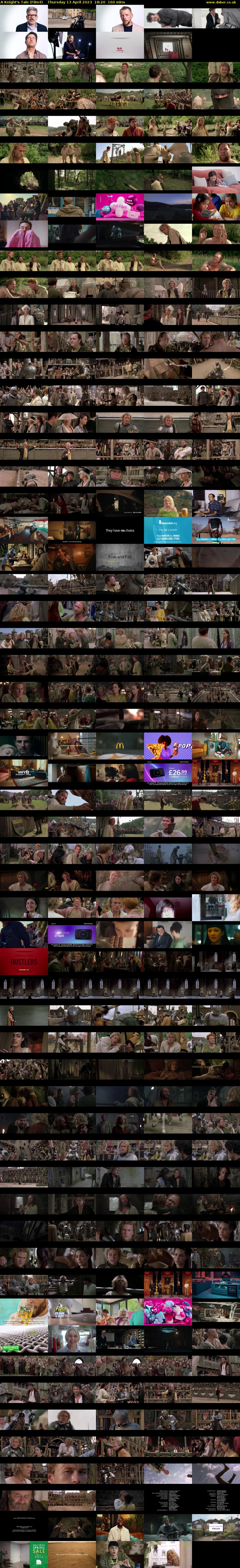 A Knight's Tale (Film4) Thursday 13 April 2023 18:20 - 21:00