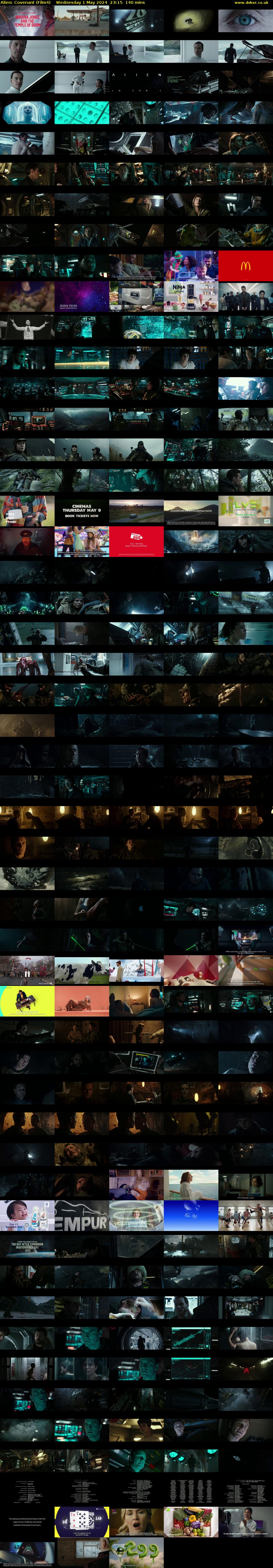 Alien: Covenant (Film4) Wednesday 1 May 2024 23:15 - 01:35