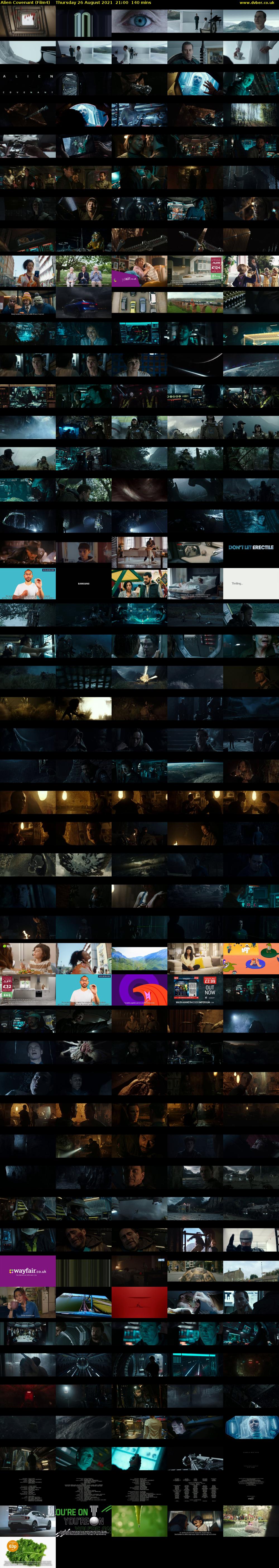 Alien Covenant (Film4) Thursday 26 August 2021 21:00 - 23:20