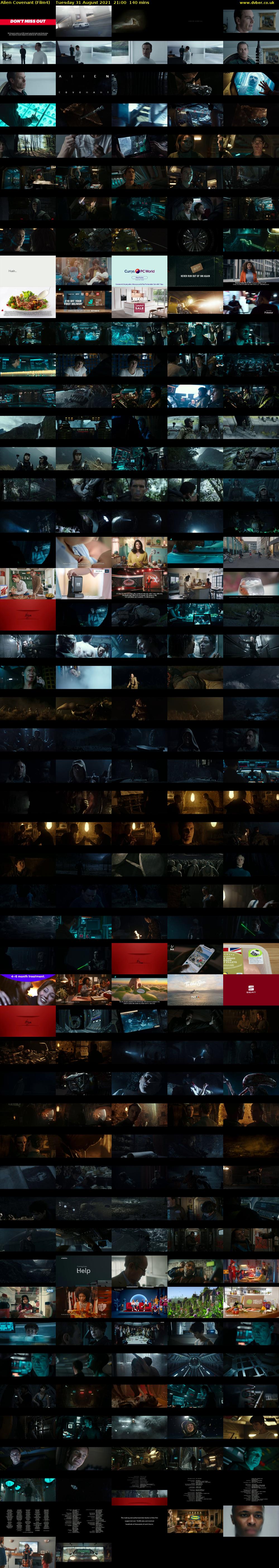 Alien Covenant (Film4) Tuesday 31 August 2021 21:00 - 23:20