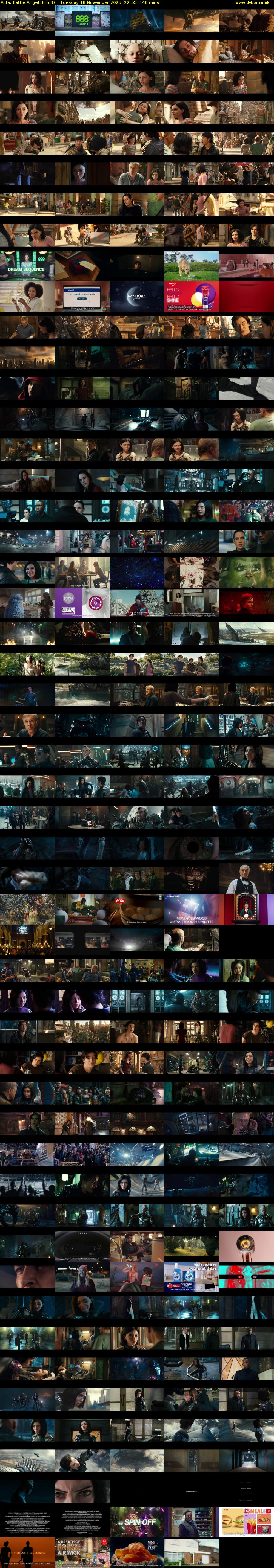 Alita: Battle Angel (Film4) Tuesday 18 November 2025 22:55 - 01:15