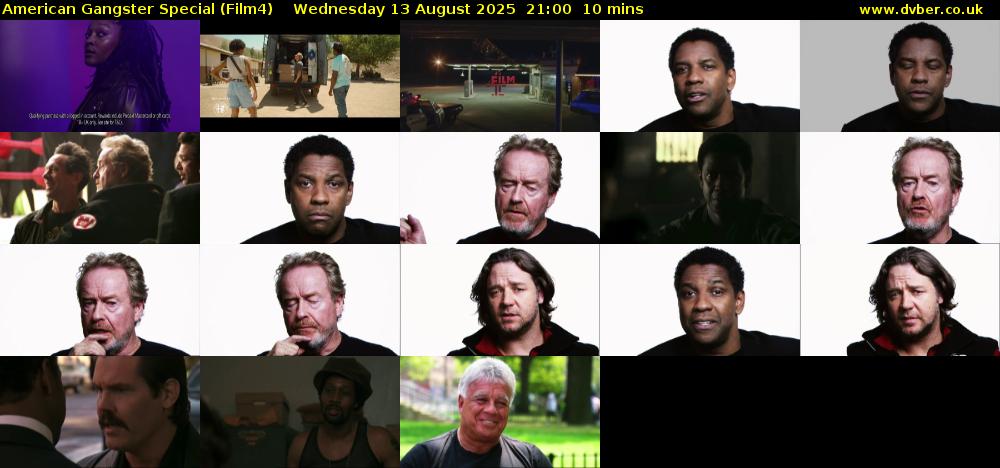 American Gangster Special (Film4) Wednesday 13 August 2025 21:00 - 21:10
