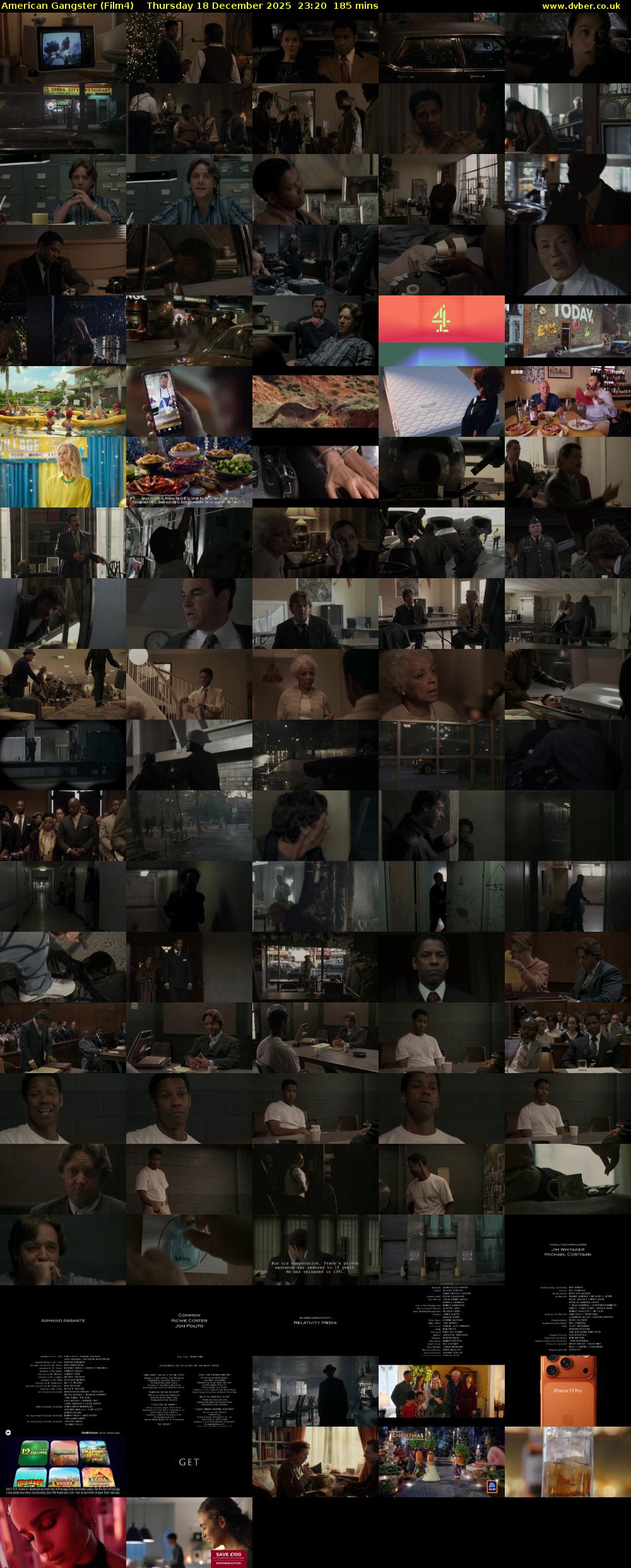 American Gangster (Film4) Thursday 18 December 2025 23:20 - 02:25