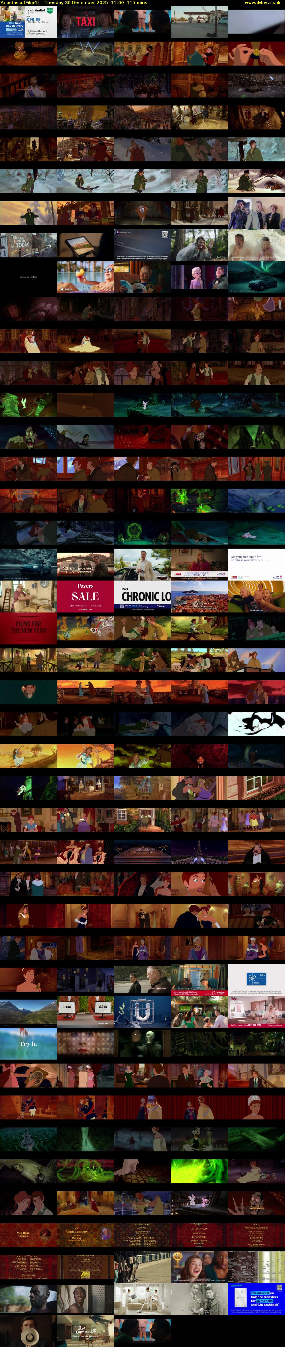 Anastasia (Film4) Tuesday 30 December 2025 11:00 - 12:55