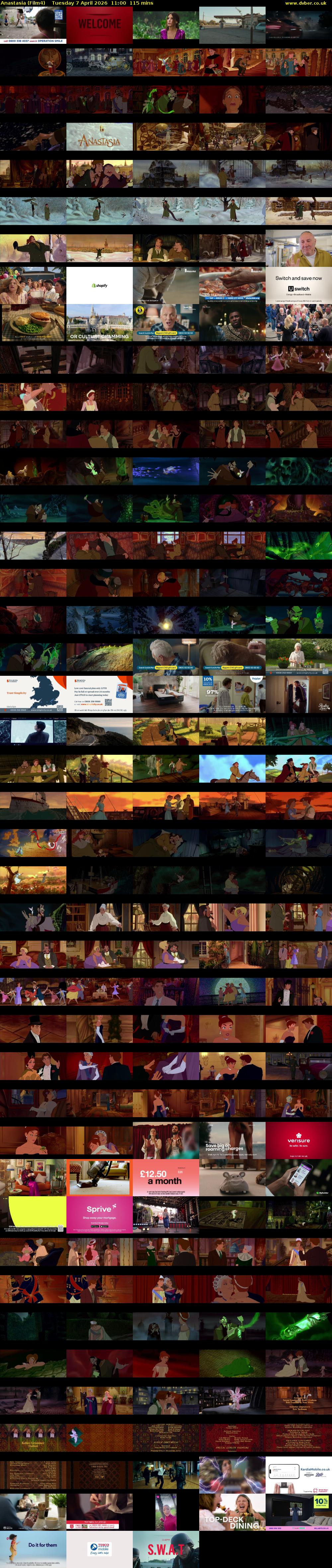 Anastasia (Film4) Tuesday 7 April 2026 11:00 - 12:55