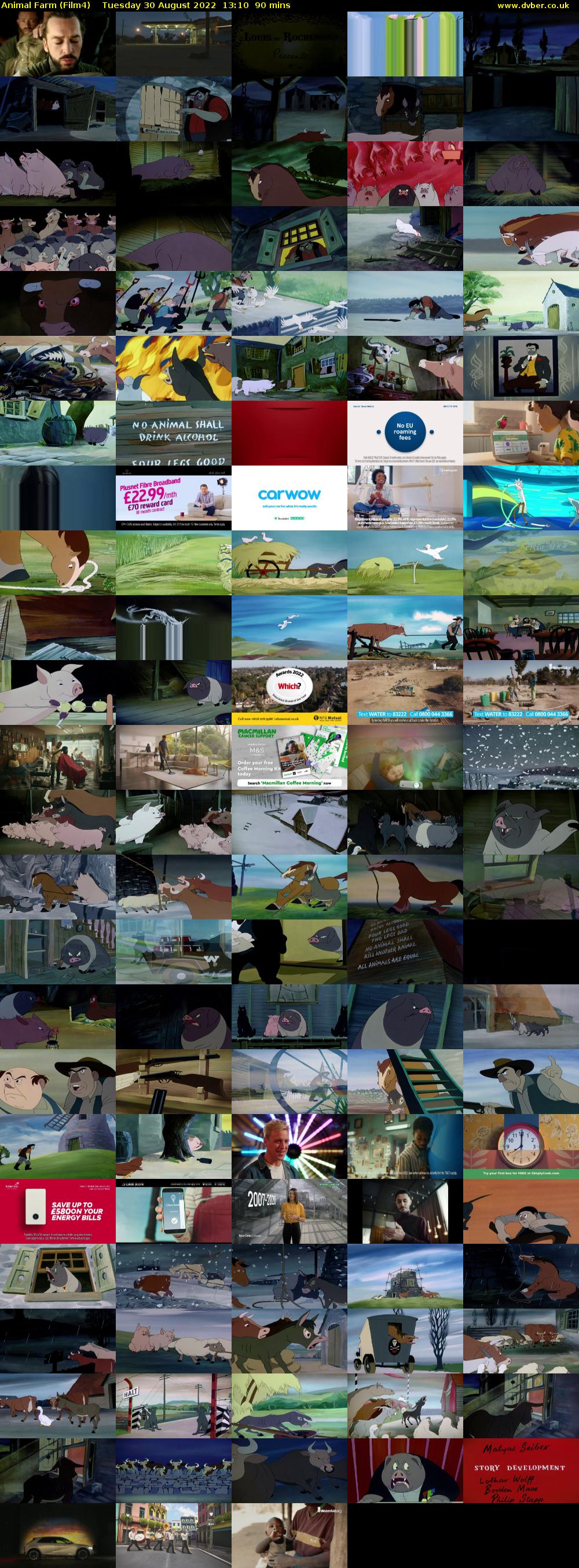 Animal Farm (Film4) Tuesday 30 August 2022 13:10 - 14:40