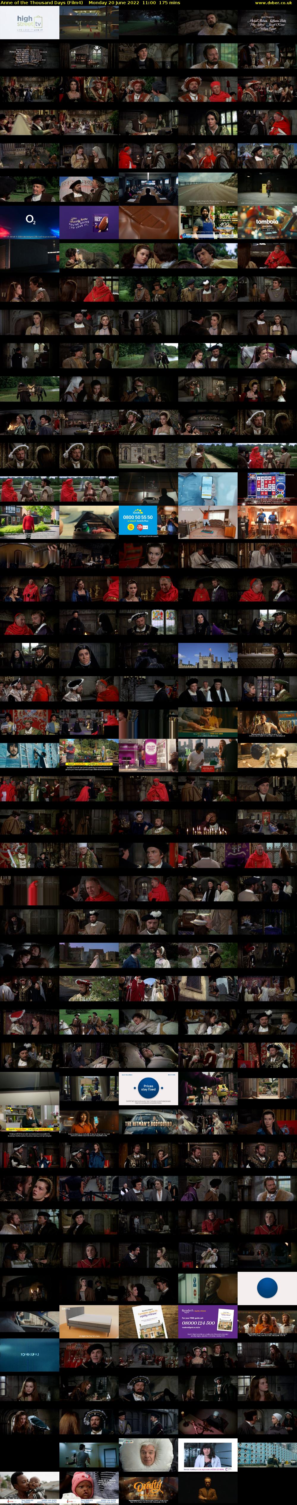 Anne of the Thousand Days (Film4) Monday 20 June 2022 11:00 - 13:55