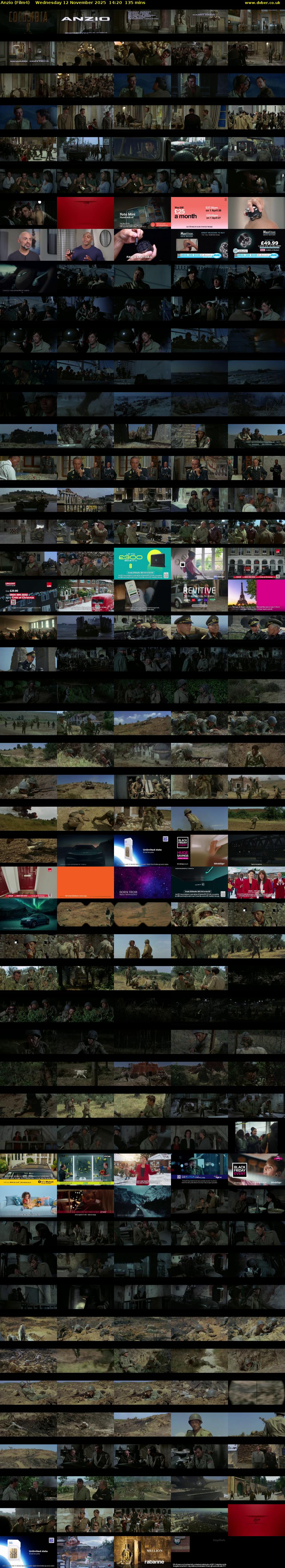 Anzio (Film4) Wednesday 12 November 2025 14:20 - 16:35