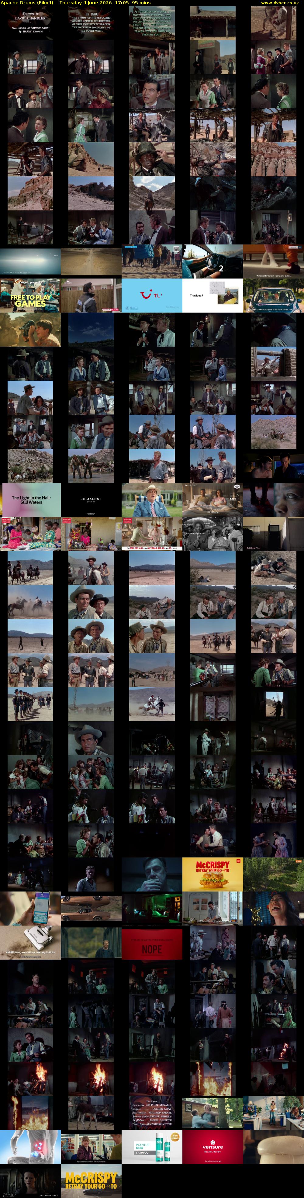 Apache Drums (Film4) Thursday 4 June 2026 17:05 - 18:40