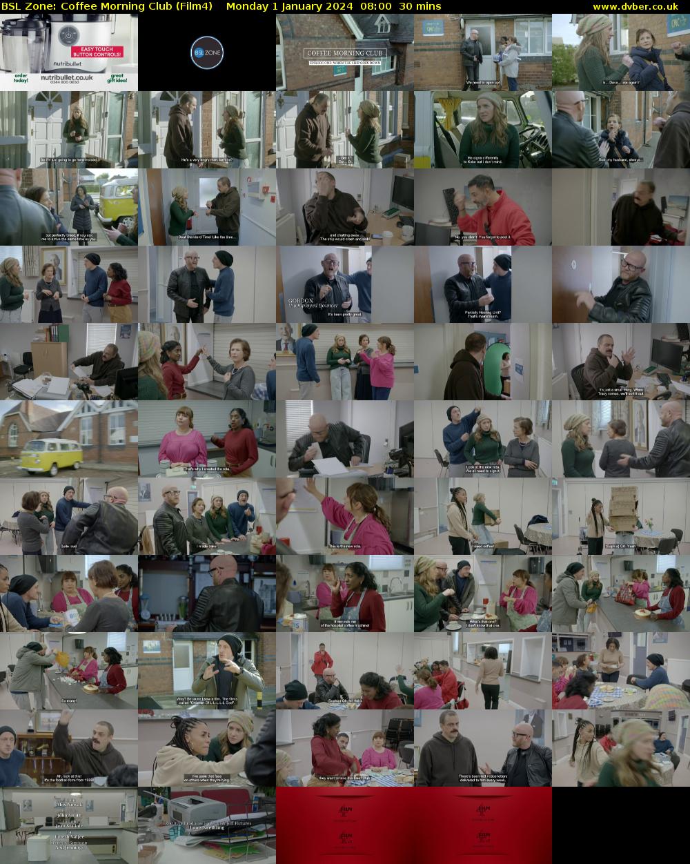BSL Zone: Coffee Morning Club (Film4) Monday 1 January 2024 08:00 - 08:30