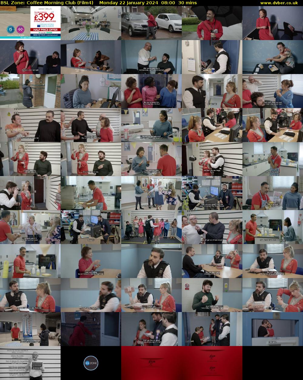 BSL Zone: Coffee Morning Club (Film4) Monday 22 January 2024 08:00 - 08:30